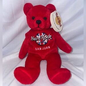 Vintage 2000 Hard Rock Cafe San Juan Rita Beara  Red Bean Bear Plush Souvenir